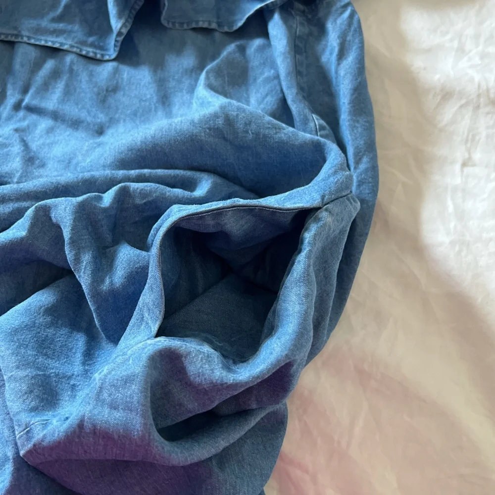 Rebecca Minkoff Off Shoulder Dress – Coastal Boho Tencel, Flowy Denim Look - Picture 5 of 7